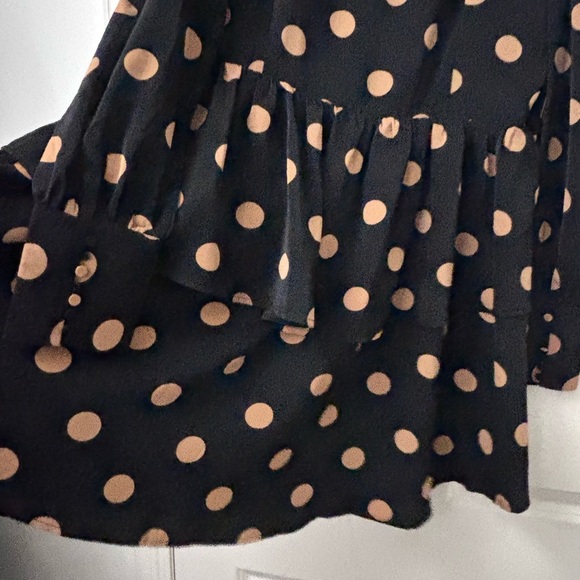 En Saison Black and Tan Polka Dot Long Sleeve Dress - Picture 3 of 14